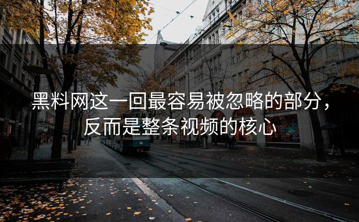 黑料网这一回最容易被忽略的部分,反而是整条视频的核心