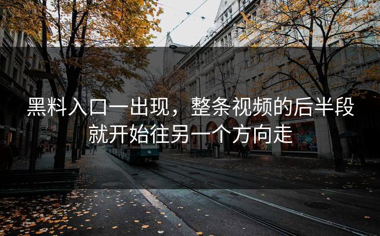 黑料入口一出现，整条视频的后半段就开始往另一个方向走