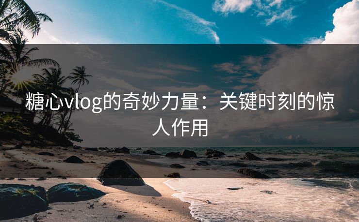糖心vlog的奇妙力量:关键时刻的惊人作用