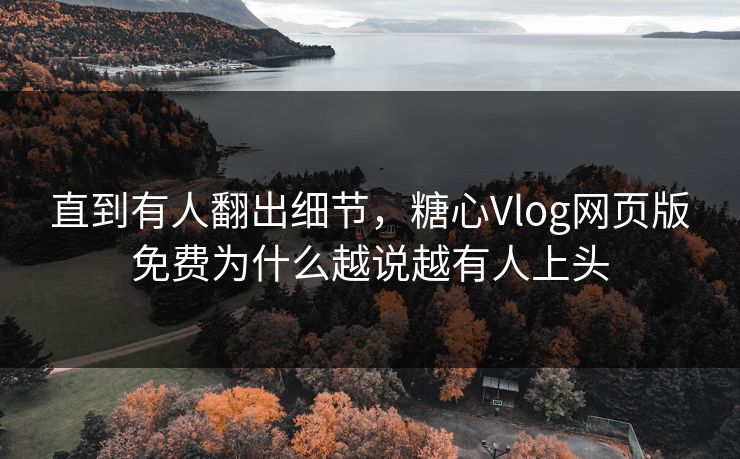 直到有人翻出细节,糖心Vlog网页版免费为什么越说越有人上头
