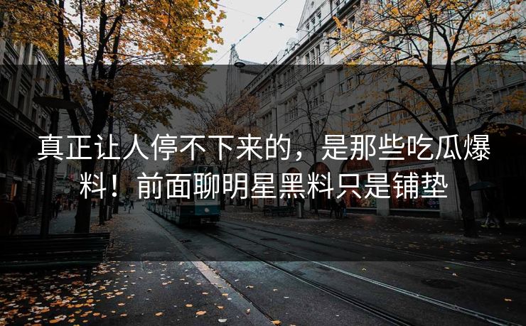 真正让人停不下来的,是那些吃瓜爆料!前面聊明星黑料只是铺垫